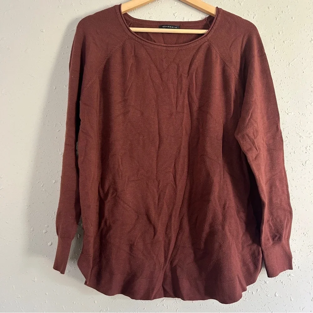 Staccato Brown Crew Neck Sweater Casual Comfy Fall XL